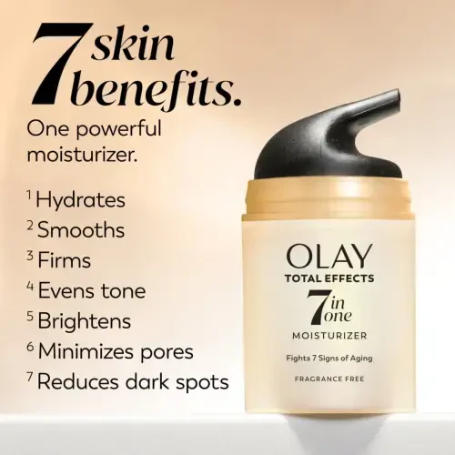 Увлажняющий крем Olay Total Effects для лица, без отдушек, ежедневный уход для всех типов кожи, 1,7 жидкой унции - 4