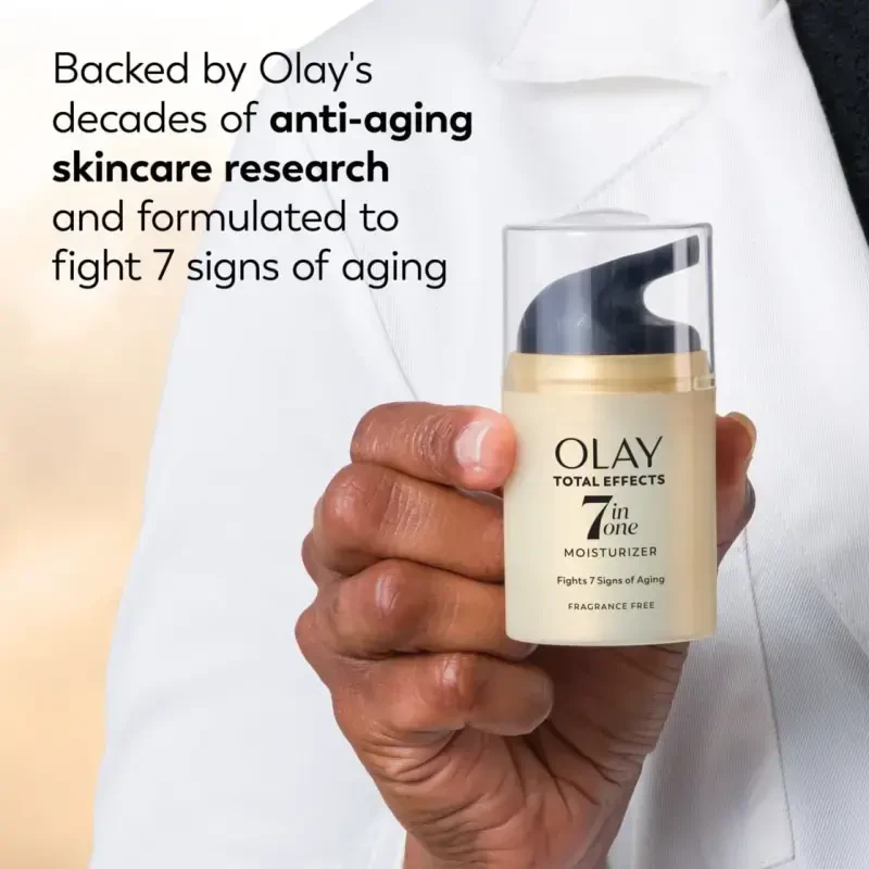 Увлажняющий крем Olay Total Effects для лица, без отдушек, ежедневный уход для всех типов кожи, 1,7 жидкой унции - 9