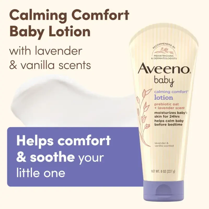 Увлажняющий лосьон для тела Aveeno Baby Calming Comfort для младенцев и малышей, 8 жидких унций - 4