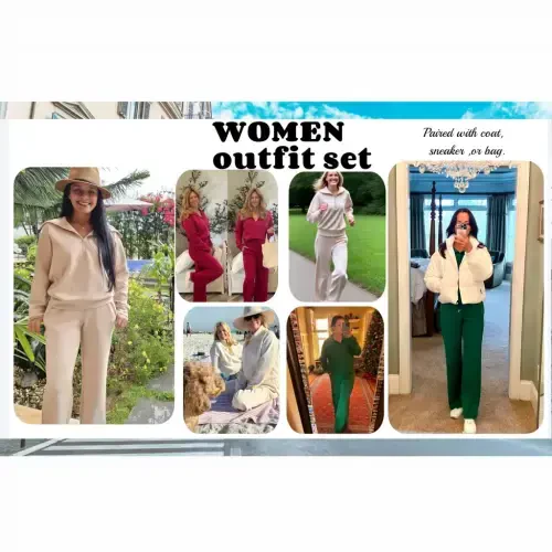 UVN Outfit Sets for Women 2 Piece Sets Winter Casual Tracksuit Long Sleeve Lounge Set Outfits with Pockets - 5