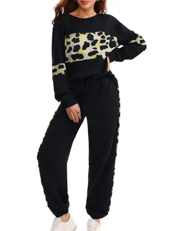 UVN Tracksuit for Women Colorblock Striped Sweatsuit Casual 2 Piece Sweatshirts Sweatpants Jogger Set Outfits - UVN