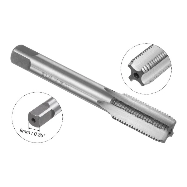 Uxcell Tap and Die Set 9/16-18 UNF Screw Tap & Round Die Thread Repair Tapping Tools 2 Pieces - 3