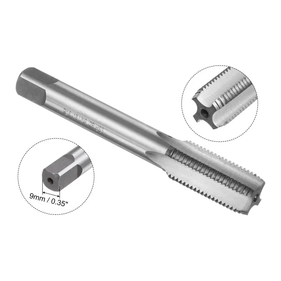 Uxcell Tap and Die Set 9/16-18 UNF Screw Tap & Round Die Thread Repair Tapping Tools 2 Pieces - 3