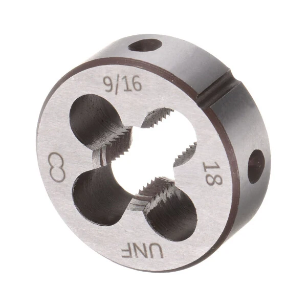 Uxcell Tap and Die Set 9/16-18 UNF Screw Tap & Round Die Thread Repair Tapping Tools 2 Pieces - 4