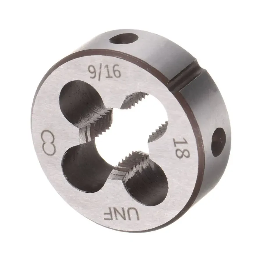 Uxcell Tap and Die Set 9/16-18 UNF Screw Tap & Round Die Thread Repair Tapping Tools 2 Pieces - 4