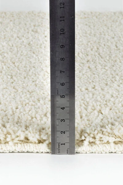 Uy – 100% tabiiy sirpanmaydigan taglikli yuviladigan krem shaggy 2 dona hammom gilamcha,paspas - 4