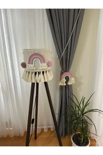 Uy Bebek Bolalar Xonasi Yoritgichi Abajuri va Parda Bog'ichi (OYOQ KIRMAYDI) -Moslashtirilgan-Gül Kurusu - 1