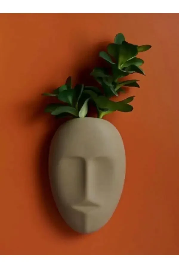 Uy Dekor Dekorativ Ikki Xonali Devor Vazasi Skandinaviya Devor Dekori Niqob Antrasit Bej Haykal Aksessuari - 3