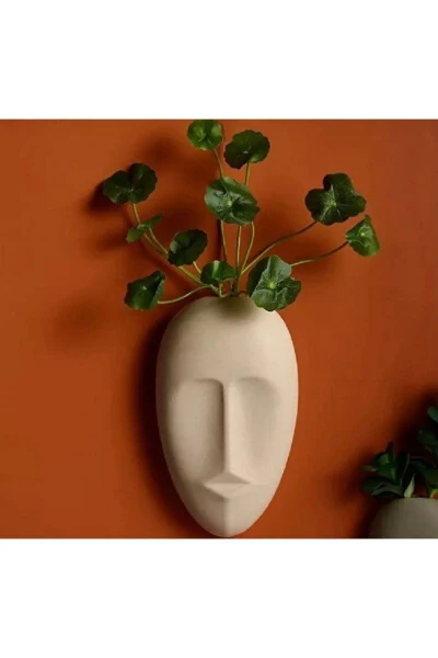 Uy Dekor Dekorativ Ikki Xonali Devor Vazasi Skandinaviya Devor Dekori Niqob Antrasit Bej Haykal Aksessuari - 4