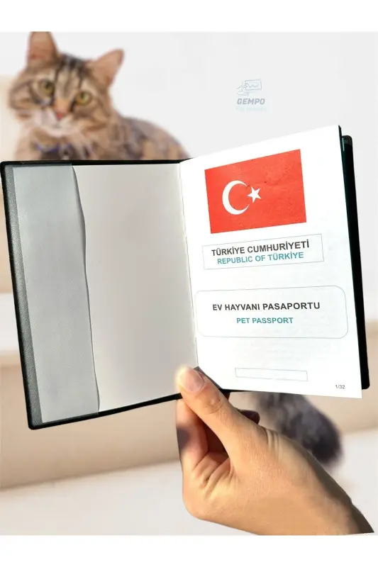 Uy hayvonlari pasporti uchun qop Suv o'tkazmaydigan uy hayvonlari pasporti qopqog'i - Qora naqshli - 3