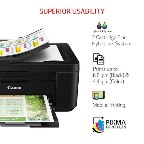 Uy ichidagi foydalanish uchun Canon PIXMA TR4720 ko'p funksiyali simsiz printer, avtomatik hujjat tashuvchi, mobil bosib chiqarish va o'rnatilgan faks bilan, qora - 4