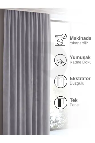 Uy sharoitida kundalik seriyali kulrang orol fon pardasi - kulrang - 5