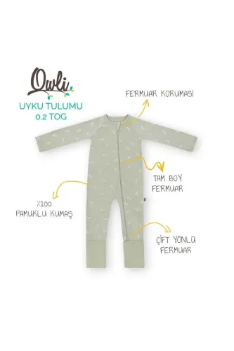 Uyku Tulumu 0.2 Tog Leaves - Yeşil - OWLI (1)