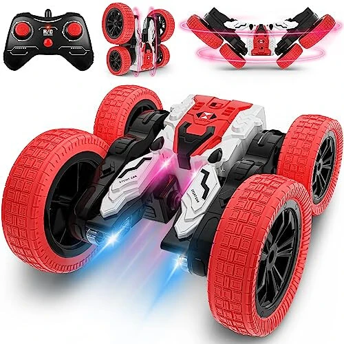 Rcabcar Double Sided RC Car, 4WD Off-Road Stunt Car with 360 Flips, 2.4Ghz Indoor/Outdoor All Terrain Rechargeable Electric Toy Car for Kids 3+ - Rcabcar (1)