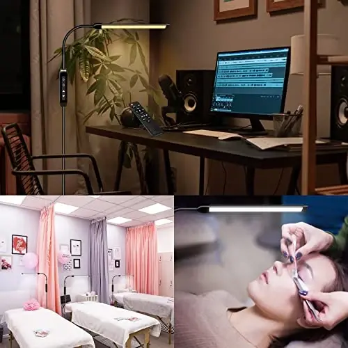 EBEST Led Floor Lamp with Remote LED lamp lash Light for Eyelash Extensions Craft Task Lamps Floor Standing Light Gooseneck Dimmable Reading lamp Eyelash Lamp for Lashes Makeup - EBEST (1)