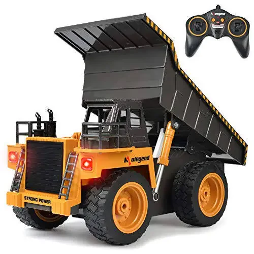 kolegend Remote Control Dump Truck RC Truck Construction Vehicle Truck Toys with Rechargeable Battery for Toddlers Kids Boys and Girls - 1