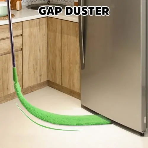 Cobweb Duster with Extension Pole, Bafezoze Ceiling Fan Duster with Long Handle, Spider Web Brush Flat Duster for Under Appliances High Ceilings Outdoor - 4