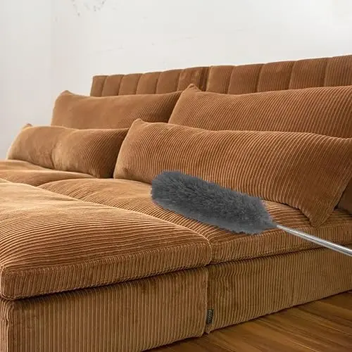 Yuibthr Cobweb Duster with Extension Pole, Bendable Microfiber Head Washable w 15-100 Inch Long Handle Dusters for Cleaning Ceiling Fan, Blinds, Furniture & Cars, Gray - 3