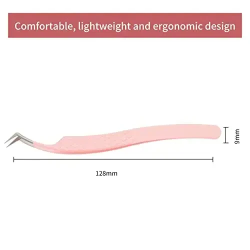 Eyelash Tweezers for Extensions Fiber Tip Lash Tweezers Professional Lash Extension Tweezers for Volume Fans &isolation & Pick up Single Lashes Volume Lash Tweezers Pink - 3