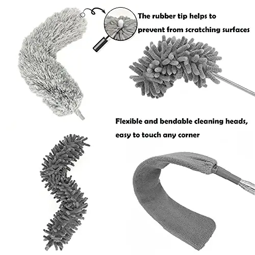 5-in-1 Microfiber Duster with Extension Pole (30-100
