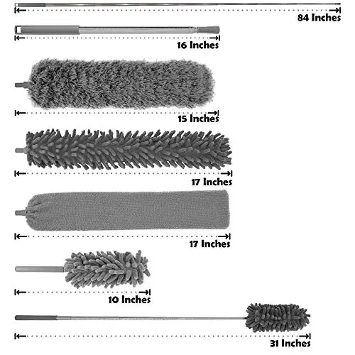 5-in-1 Microfiber Duster with Extension Pole (30-100