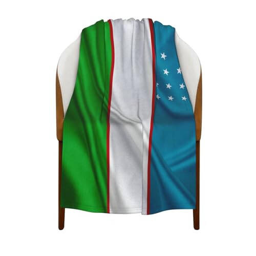 Uzbekistan Flag 30x40 Super Soft Flannel Blanket Throw for Bed Sofa Great Gift Fall Winter - 7