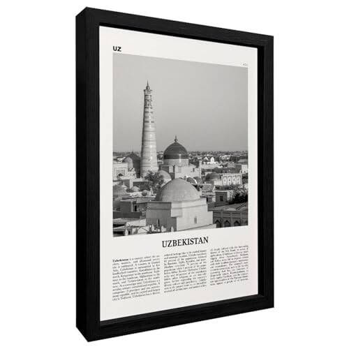 Uzbekistan Print Black And White, Uzbekistan Wall Art, Uzbekistan Poster, Uzbekistan Photo Canvas Art Poster And Wall Art Picture Print Modern Family Bedroom Decor Posters 16x24inch(40x60cm) - 1