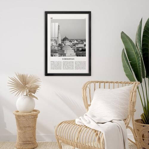 Uzbekistan Print Black And White, Uzbekistan Wall Art, Uzbekistan Poster, Uzbekistan Photo Canvas Art Poster And Wall Art Picture Print Modern Family Bedroom Decor Posters 16x24inch(40x60cm) - 5