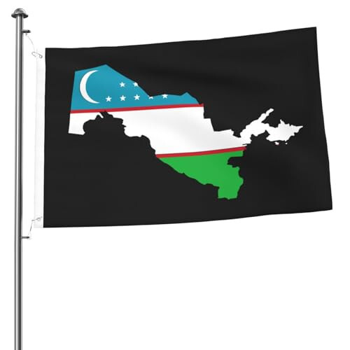 Uzbekistan Terrain Map Flags 2x3 Outdoor Banner Vivid Colors Double Sided Flag Polyester Flags For Outside Patio Lawn Decor Flags - 1