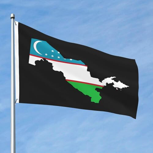 Uzbekistan Terrain Map Flags 2x3 Outdoor Banner Vivid Colors Double Sided Flag Polyester Flags For Outside Patio Lawn Decor Flags - 5