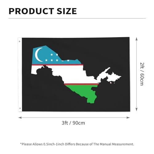 Uzbekistan Terrain Map Flags 2x3 Outdoor Banner Vivid Colors Double Sided Flag Polyester Flags For Outside Patio Lawn Decor Flags - 6