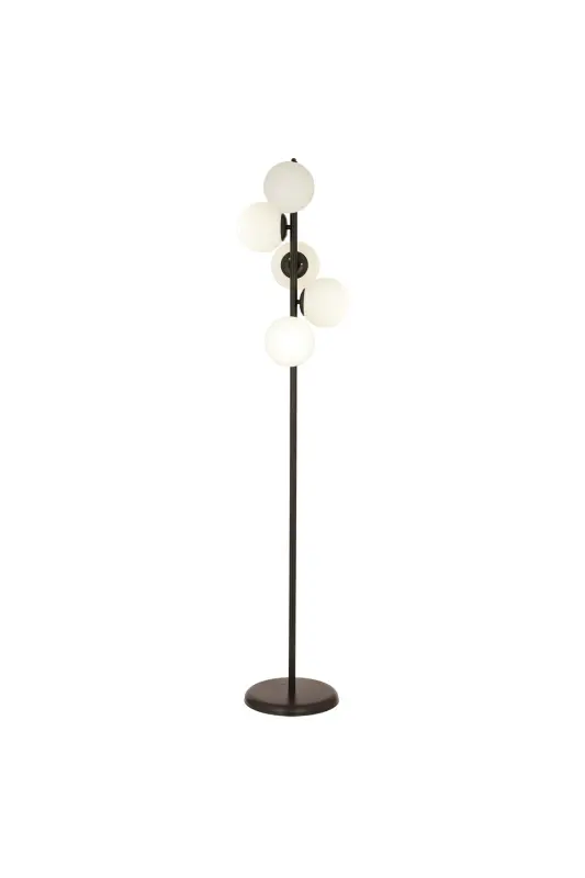 Uzel 5Li Siyah Modern Tasarım Metal Lambader - SİYAH - 1