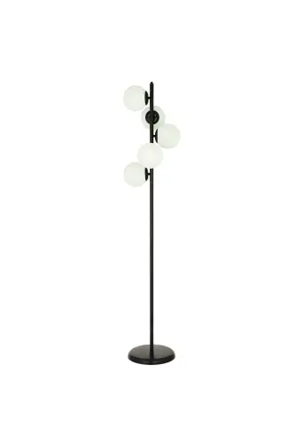 Uzel 5Li Siyah Modern Tasarım Metal Lambader - SİYAH - 3