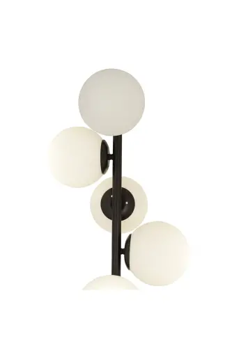 Uzel 5Li Siyah Modern Tasarım Metal Lambader - SİYAH - 4