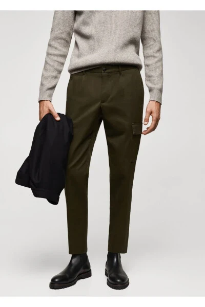 Узкие хлопковые грузовые брюки - MANGO MAN