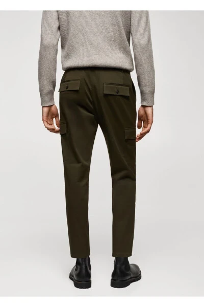 Узкие хлопковые грузовые брюки - 4