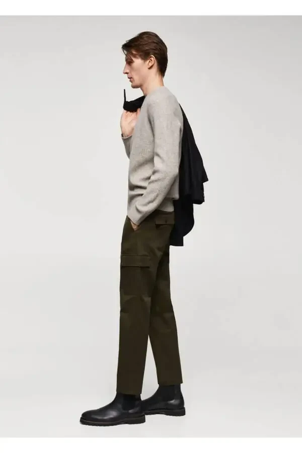 Узкие хлопковые грузовые брюки - 7