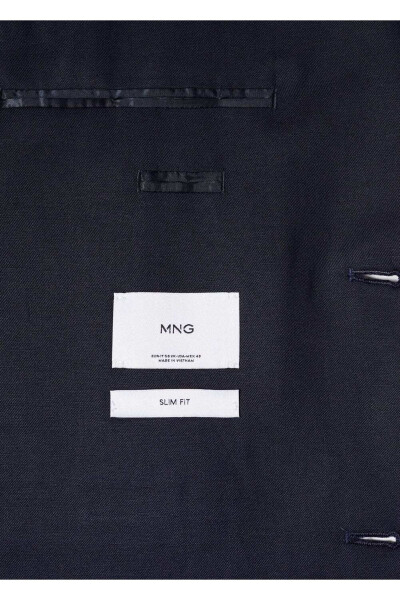 Узкий льняной пиджак-блейзер для костюма - 8