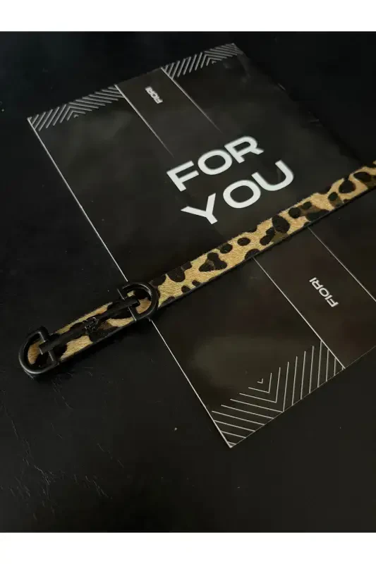 Узкий женский ремень с длинной пряжкой, ремень для куртки, ремень для рубашки, ремень для платья - леопард - FIORI