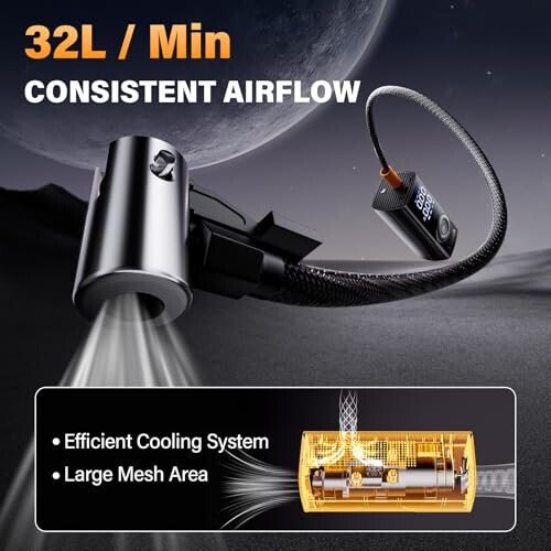 Uzonb TM-A Shinani Pompasi Portativ Havoni Kompressori - 12V Avtomobil Shinasi Havoni Pompasi, Bosim O'lchagich bilan - Bir daqiqada tez shishirish, Avtomobil, mototsikl, velosiped va boshqalar uchun ideal - 5