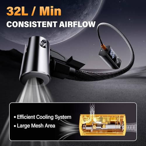 Uzonb TM-A Tire Inflator Portable Air Compressor - 12V Car Tire Air Pump Portable with Pressure Gauge - One Minute Fast Inflation, Ideal for Car, Motorcycle, Bicycle and More - 5