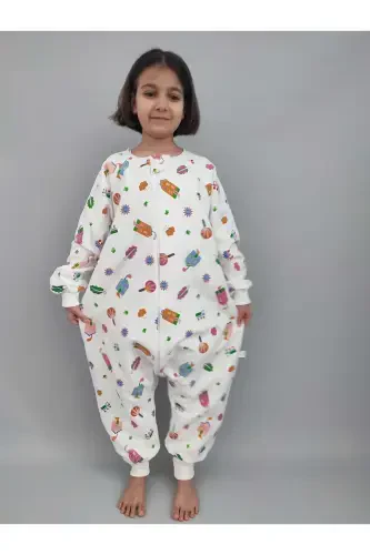 Uzoq yengli qishki chaqaloq qizlar uchun uyqu xalati 100% paxta maxsus dizayn 20-24° - 1