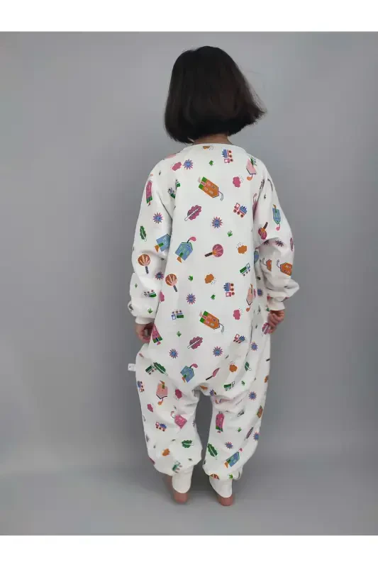 Uzoq yengli qishki chaqaloq qizlar uchun uyqu xalati 100% paxta maxsus dizayn 20-24° - 3