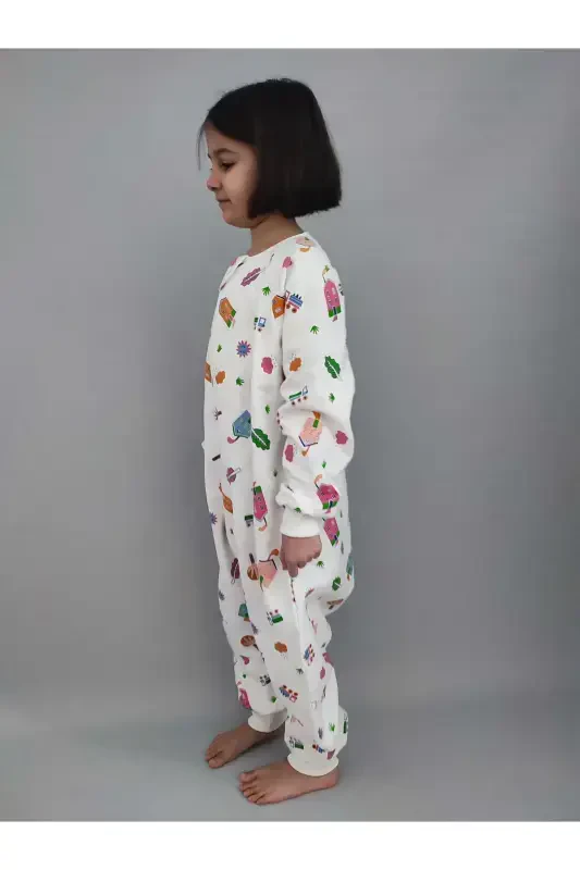 Uzoq yengli qishki chaqaloq qizlar uchun uyqu xalati 100% paxta maxsus dizayn 20-24° - 4