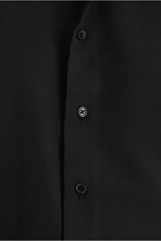 Uzoq Yengli Slim Fit Tor Yengli Klassik Paxta Ko'ylak - 5