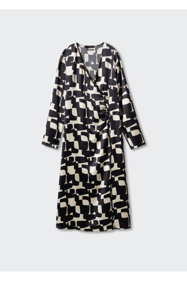 Узорчатое атласное платье - 3