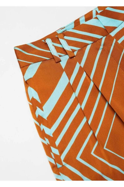 Узорчатые атласные штаны - 6