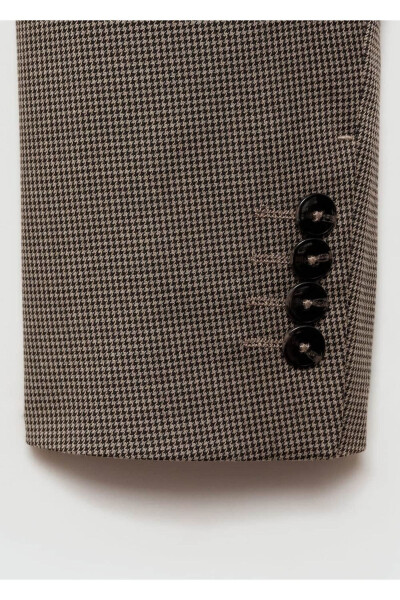 Узорчатый Пиджак Пиджак Супер Slim Fit Из Рыбьей Кости - 5