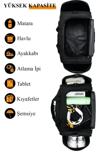 Uzun Askılı Geniş Hacimli Seyahat Gym Fitness Spor Çantası El Valizi Kabin Boy - AV A DOS (1)