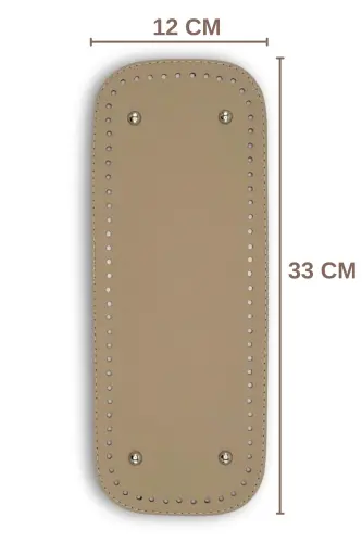 Uzun Çanta Tabanı Suni Deri 12cmx33cm Açık Vizon-Açık Vizon 